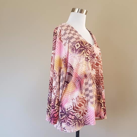 Pullover Top Pamela McCoy Pink Shades Long Sleeved - Picture 4 of 7